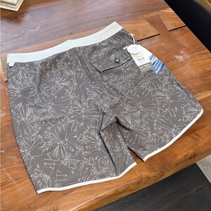 Vuori Gray Board Shorts with Abstract Pattern